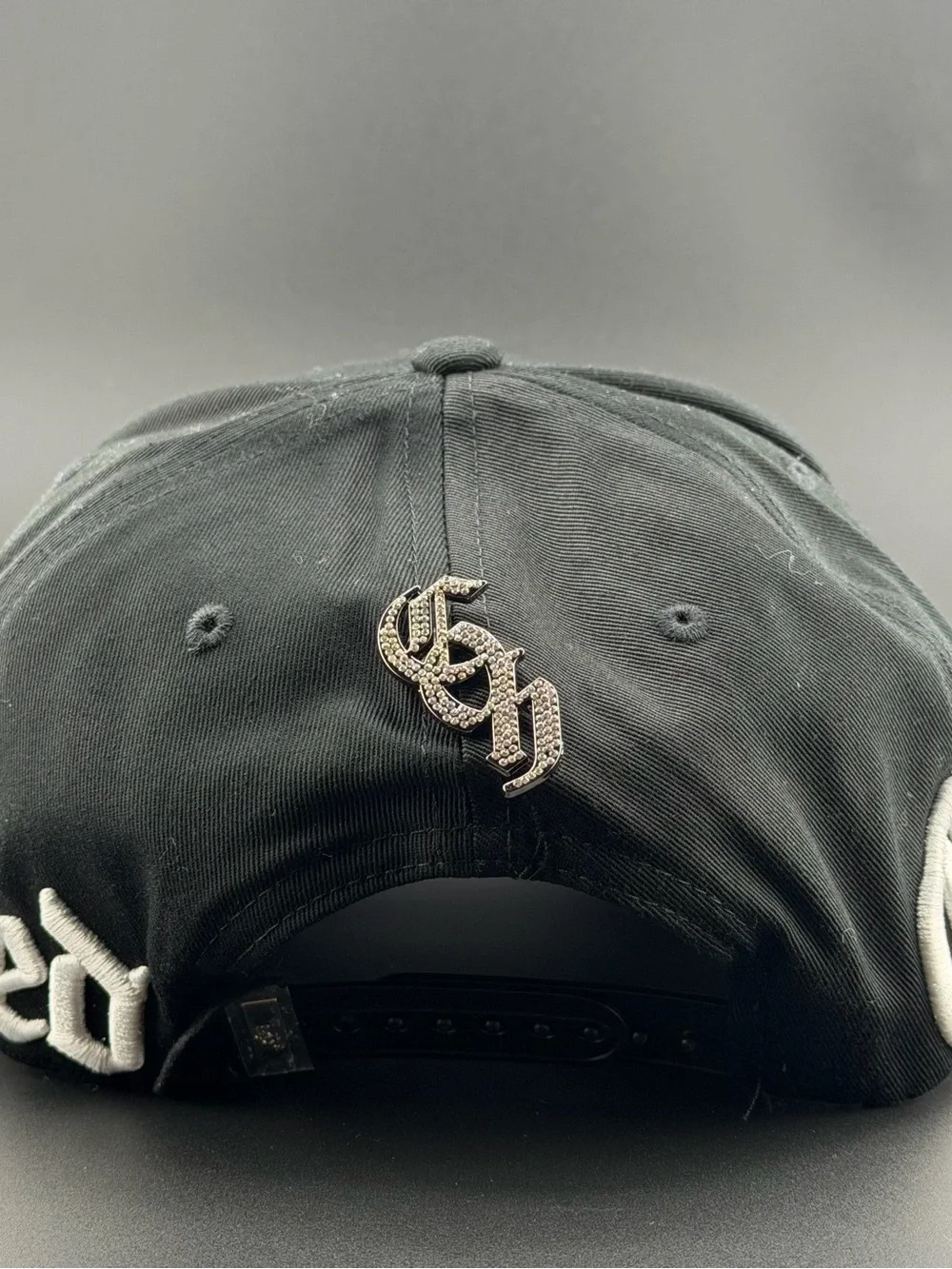 Black Crystal Flower Embellished Baseball Cap - Designer Style